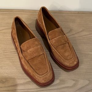 Tan suede Vince chunky loafers